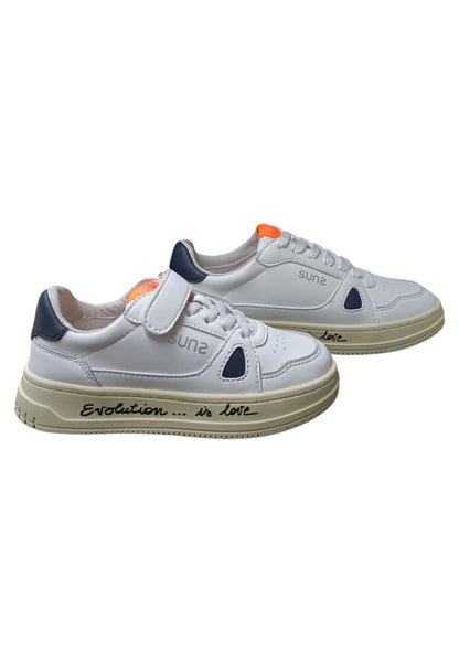 Scarpe sneakers Unisex bambini SUNS YANKEES  bianco-nero 20-35 velcro/ 36-39 laccio