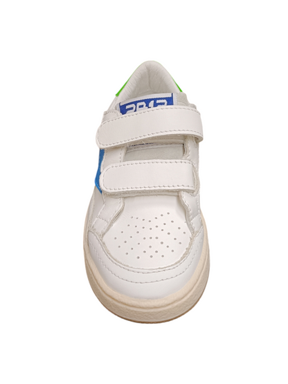 Scarpe sneakers Bambini e ragazzi 2B12 BABYMINI PLAY  bianco-celeste-verde velcro
