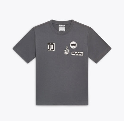 T-shirt Diadora Bambino Grigia con Logo - Collezione PE2026