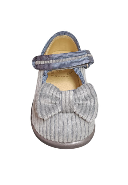 Ballerina bambina Vul-Ladi Candy grigio velluto velcro elegance style