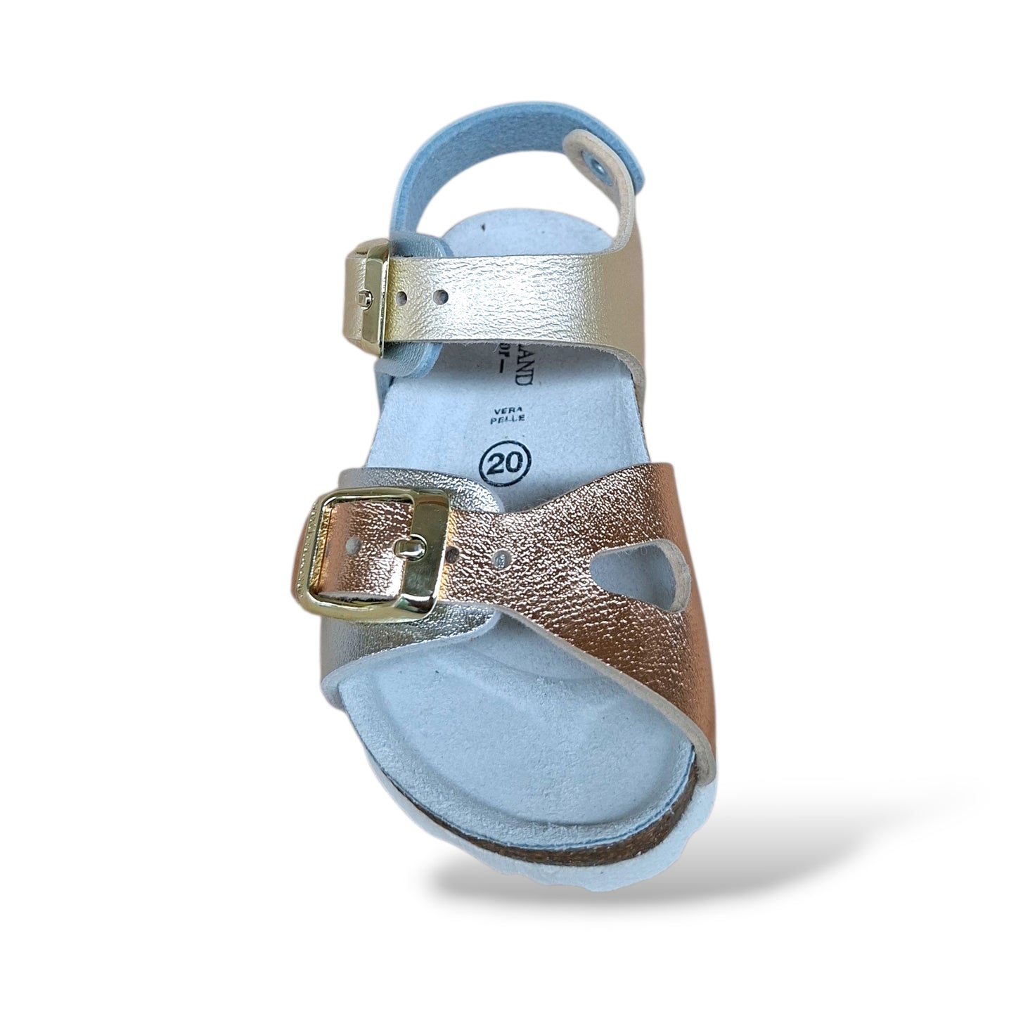 Sandalo Bio Sughero Bambine Grunland Junior Aria Argento Multi – Primissimi Passi Fibia EVA Cerimonia