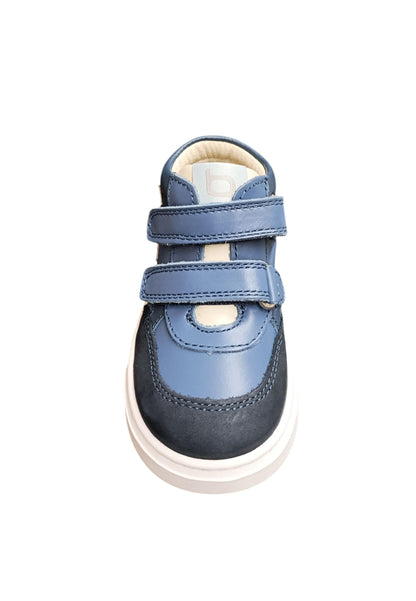 Sneakers primi passi bambino Balducci Cita blu grigio pelle - Stile urbano con velcro