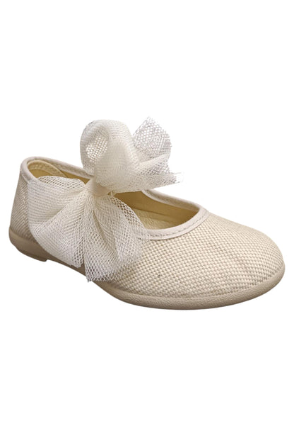 Ballerina bambina Vul-Ladi Candy beige tela velcro comfort style