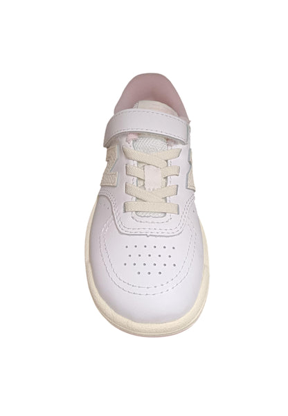 Scarpe sneakers Bambine e ragazze New Balance B80  bianco-rosa laccio elastico e velcro