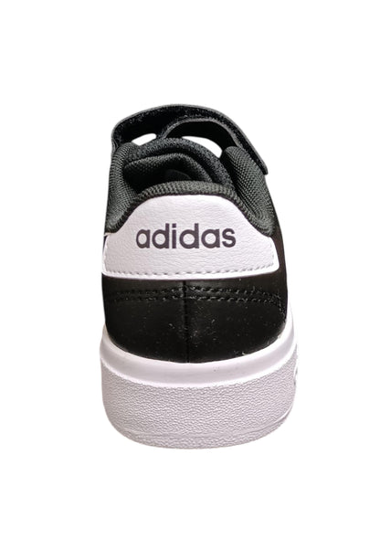 sarpe sneakers Bambini e ragazzi adidas GRAND COURT  nero-bianco laccio elastico e velcro
