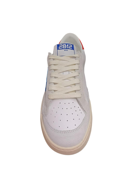 Scarpe sneakers Bambine e ragazze 2B12 JRPLAY bianco-grigio-rosso laccio