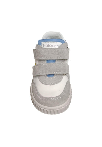 Scarpe sneakers Bambini balocchi MINI  bianco-grigio-giallo-azzurro velcro