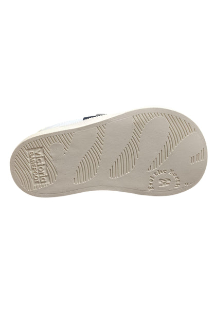 Sneakers bambino Victoria Oliver bianco blu giallo pelle - Stile colorato con velcro