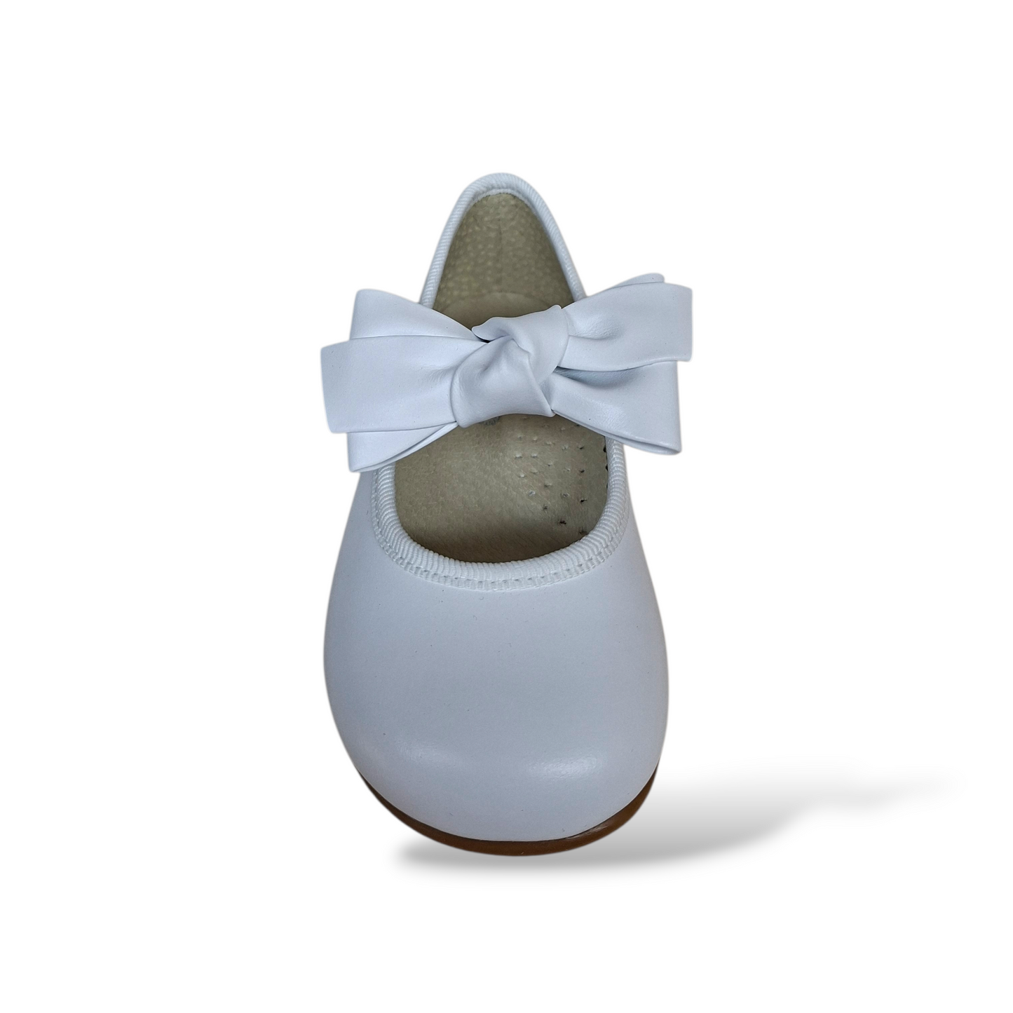 Ballerine bambina PANYNO bianco pelle fibbia cerimonia eleganti