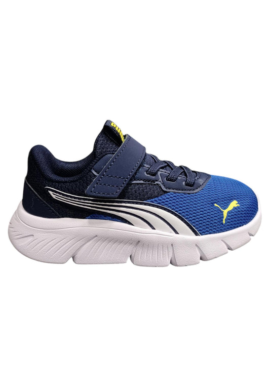 Scarpe sneakers Bambini e ragazzi PUMA flexfocus  azzurro-nero-bianco laccio elastico e velcro