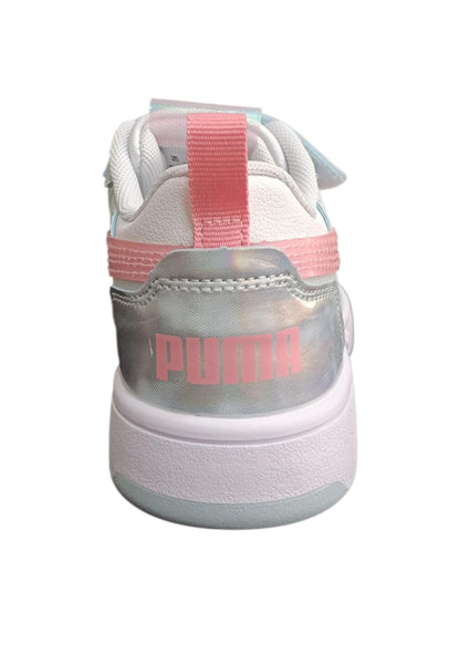 Sneakers Bambini Puma Rebound Grigio Rosa - Scarpe Alte Ginnastica Velcro