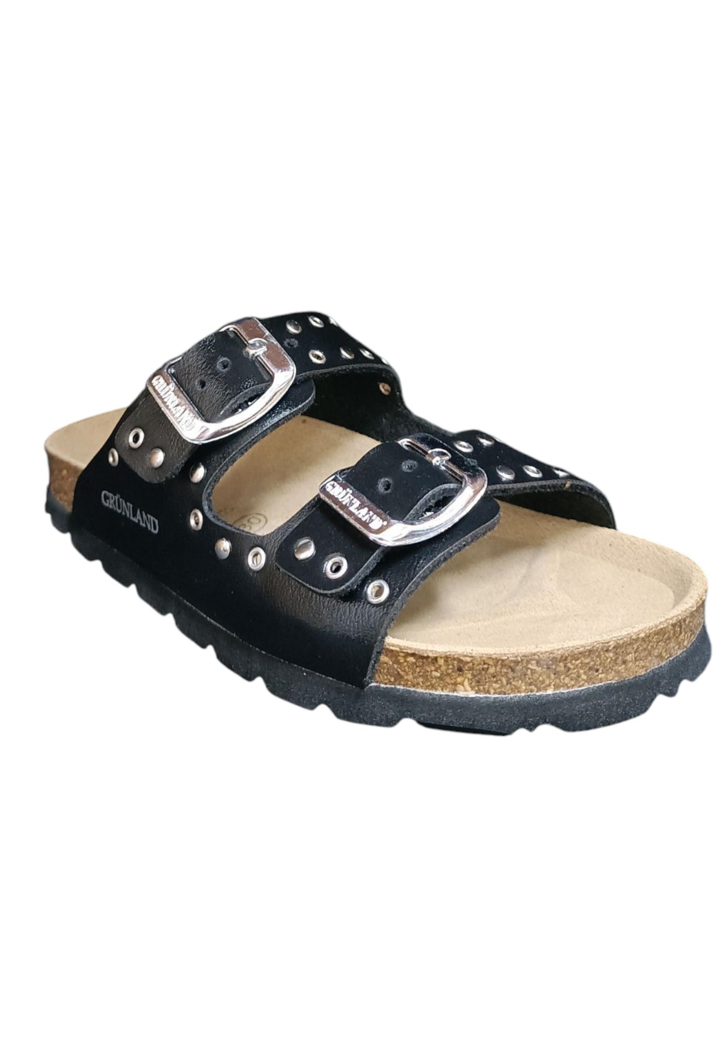 Scarpe ciabatta Bambini e ragazzi Grunland Junior 0739  NERO fibia