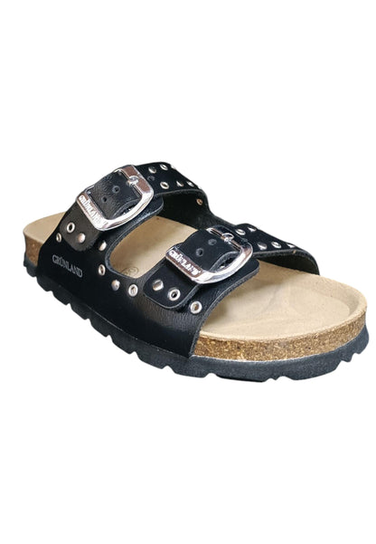 Scarpe ciabatta Bambini e ragazzi Grunland Junior 0739  NERO fibia