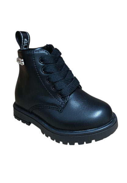 Anfibio bambino 4US Paciotti Martin nero pelle zip laterale urban style