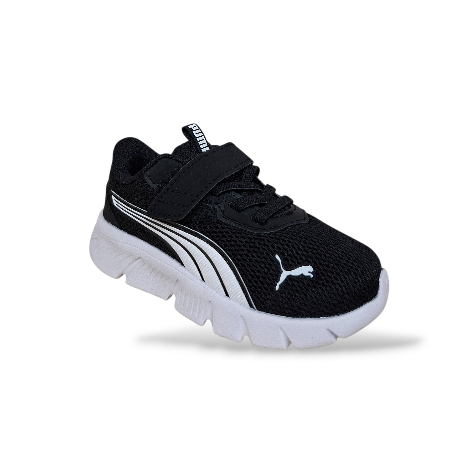 Scarpe-bambino-piccolo-Puma-FlexFocus-nero-bianco-mesh-Scarpetteria-Gica-Trani
