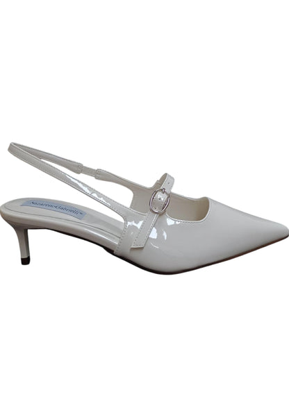 Décolleté donna Nazareno Gabrieli bianco vernice - Eleganza luminosa con elastico