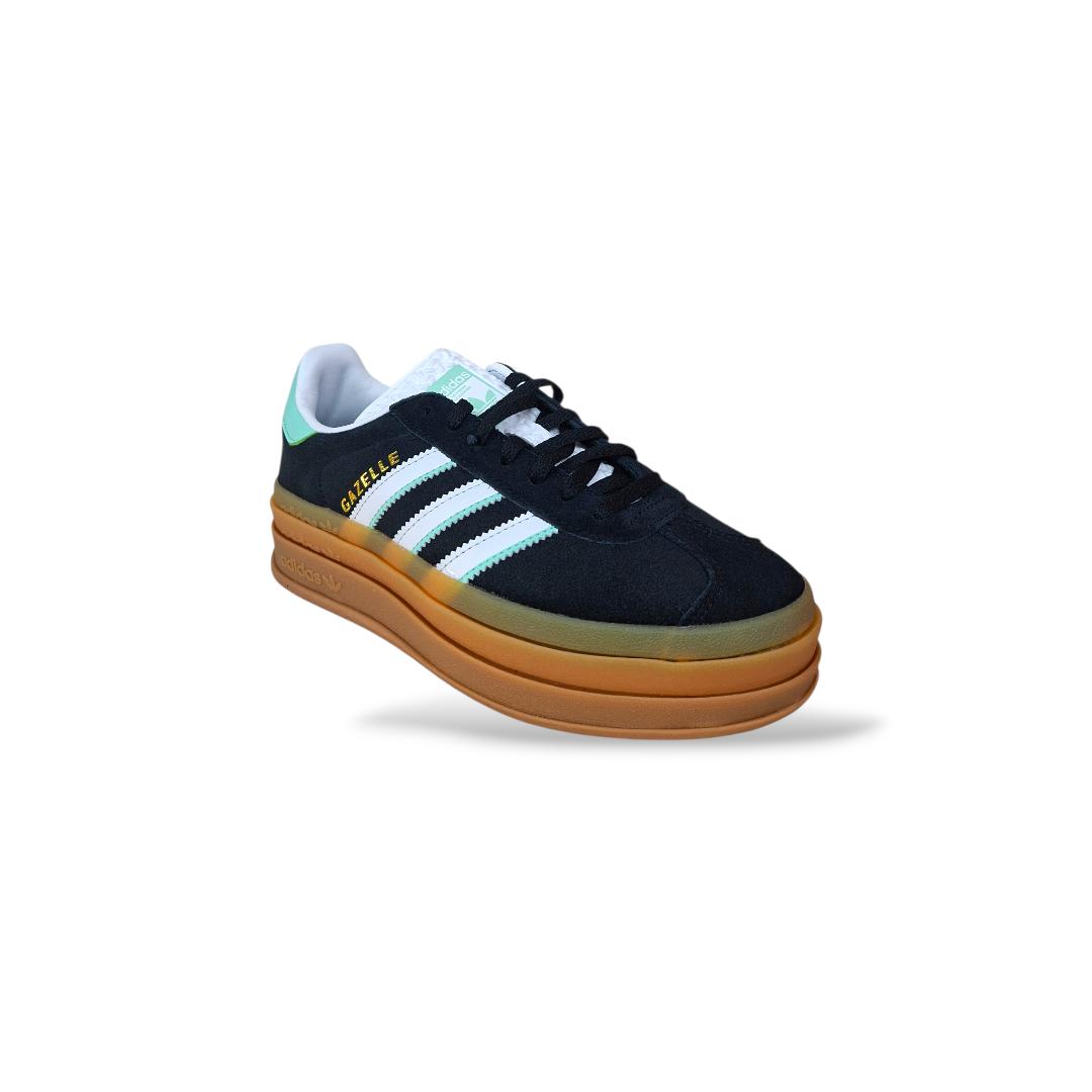 scarpa-da-ginnastica--Adidas-Gazelle-Bold-J-IH6456-nero-celeste-beige-bambina-vista-laterale-suola-platform-Scarpetteria-Gica-Trani