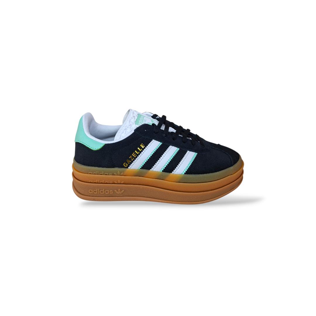 Sneakers-Adidas-Gazelle-Bold-J-IH6456-nero-celeste-beige-bambina-vista-laterale-suola-platform-Scarpetteria-Gica-Trani