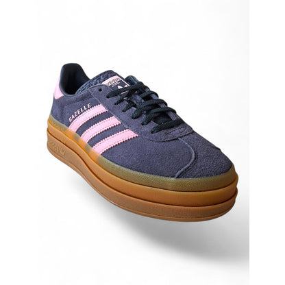 Scarpe-bambina-Adidas-Gazelle-Bold-grigio-rosa-dettaglio-tomaia-suede-premium-3-Strisce-Scarpetteria-Gica-Trani