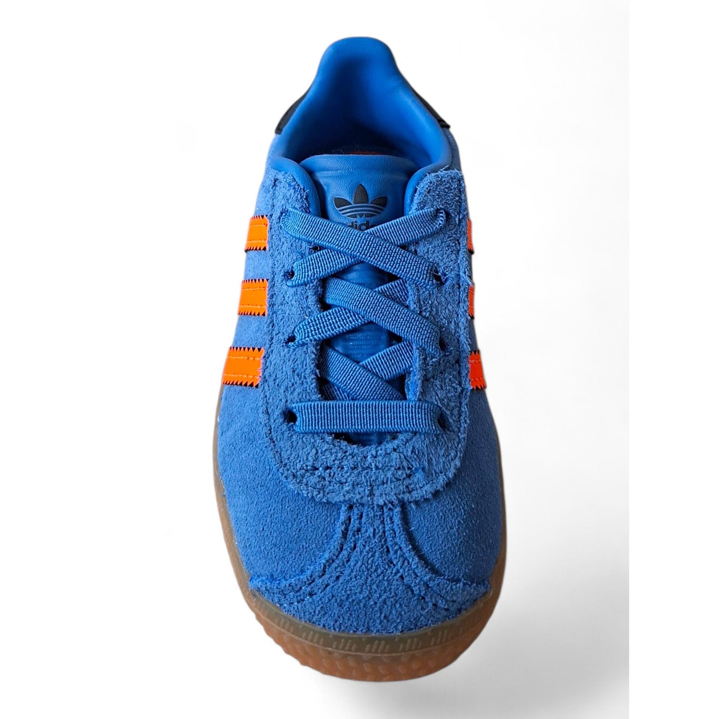 Sneakers-bambino-piccolo-Adidas-Gazelle-bluette-beige-dettaglio-velcro-chiusura-facile-autonomia-Scarpetteria-Gica-Trani