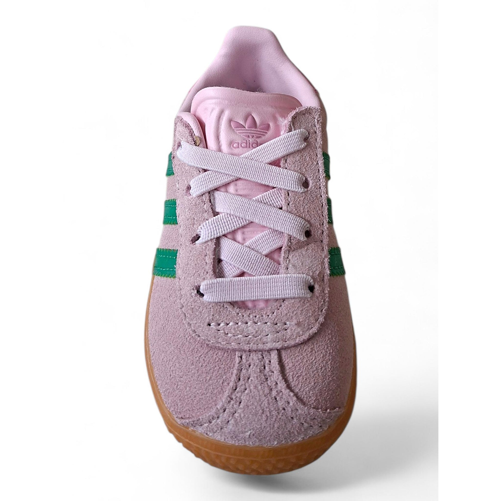 Adidas-Gazelle-CF-EL-I-JP7138-rosa-verde-beige-bambina-vista-laterale-velcro-laccio-elastico-Scarpetteria-Gica-Trani