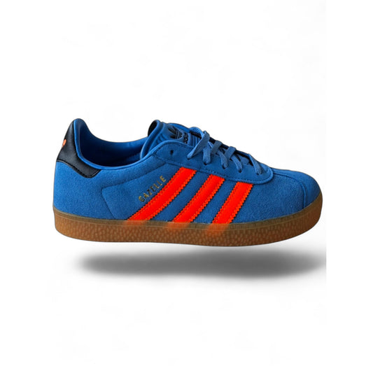 Sneakers-Adidas-Gazelle-J-JP7124-bluette-arancione-beige-bambino-vista-laterale-laccio-classico-Scarpetteria-Gica-Trani