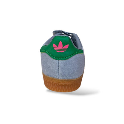 Adidas-Gazelle-Kids-kers-IH6477-grigio-fuxia-verde-bambina-vista-laterale-velcro-Scarpetteria-Gica-Trani