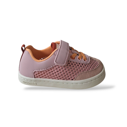 Sneakers-bambina-Gioseppo-Crete-rosa-arancione-tela-traforata-barefoot-Scarpetteria-Gica-Trani
