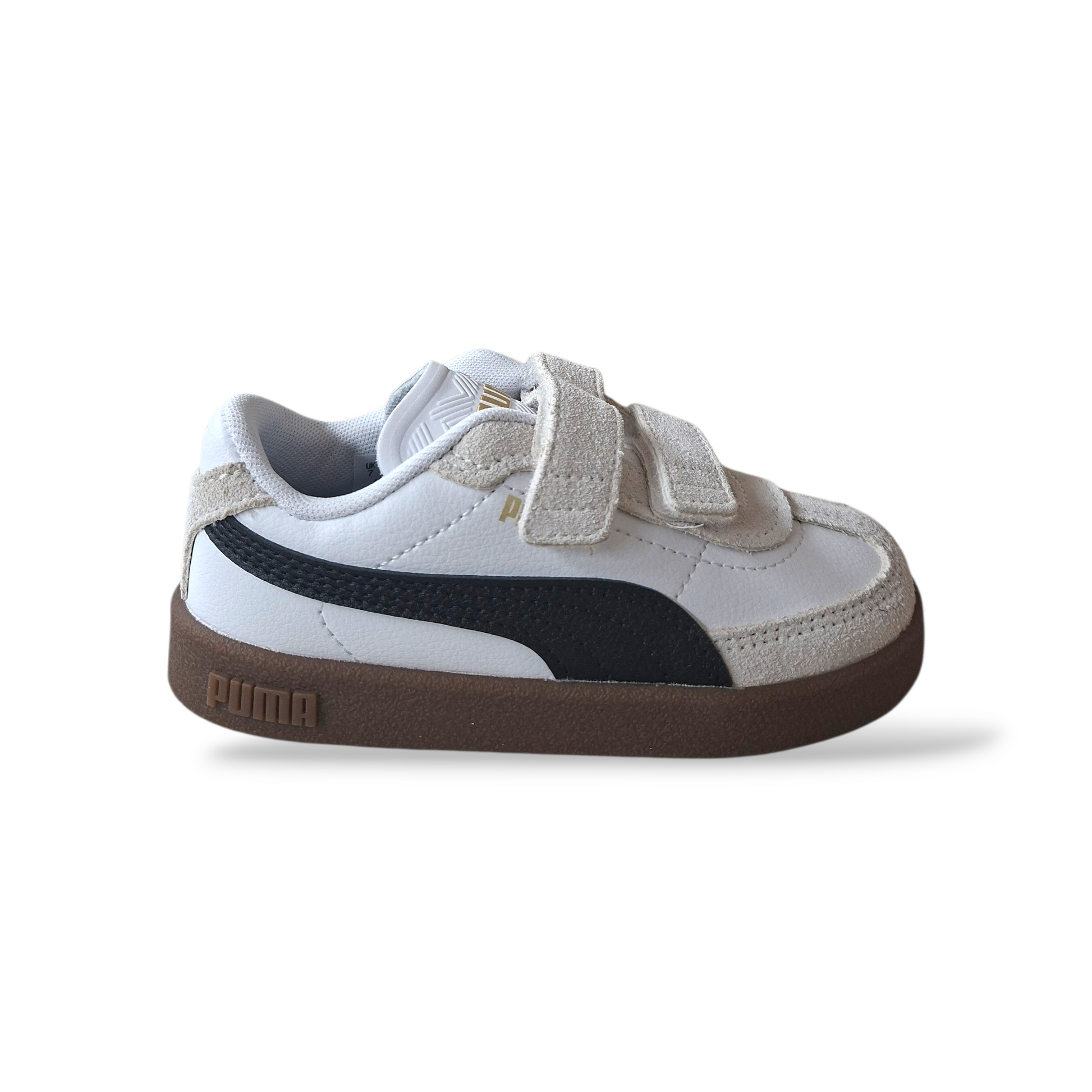 Sneakers-bambino-Puma-Club-II-Era-bianco-nero-beige-velcro-Scarpetteria-Gica-Trani
