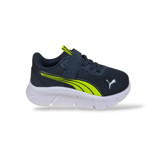 Sneakers-bambino-Puma-FlexFocus-grigio-giallo-velcro-Scarpetteria-Gica-Trani
