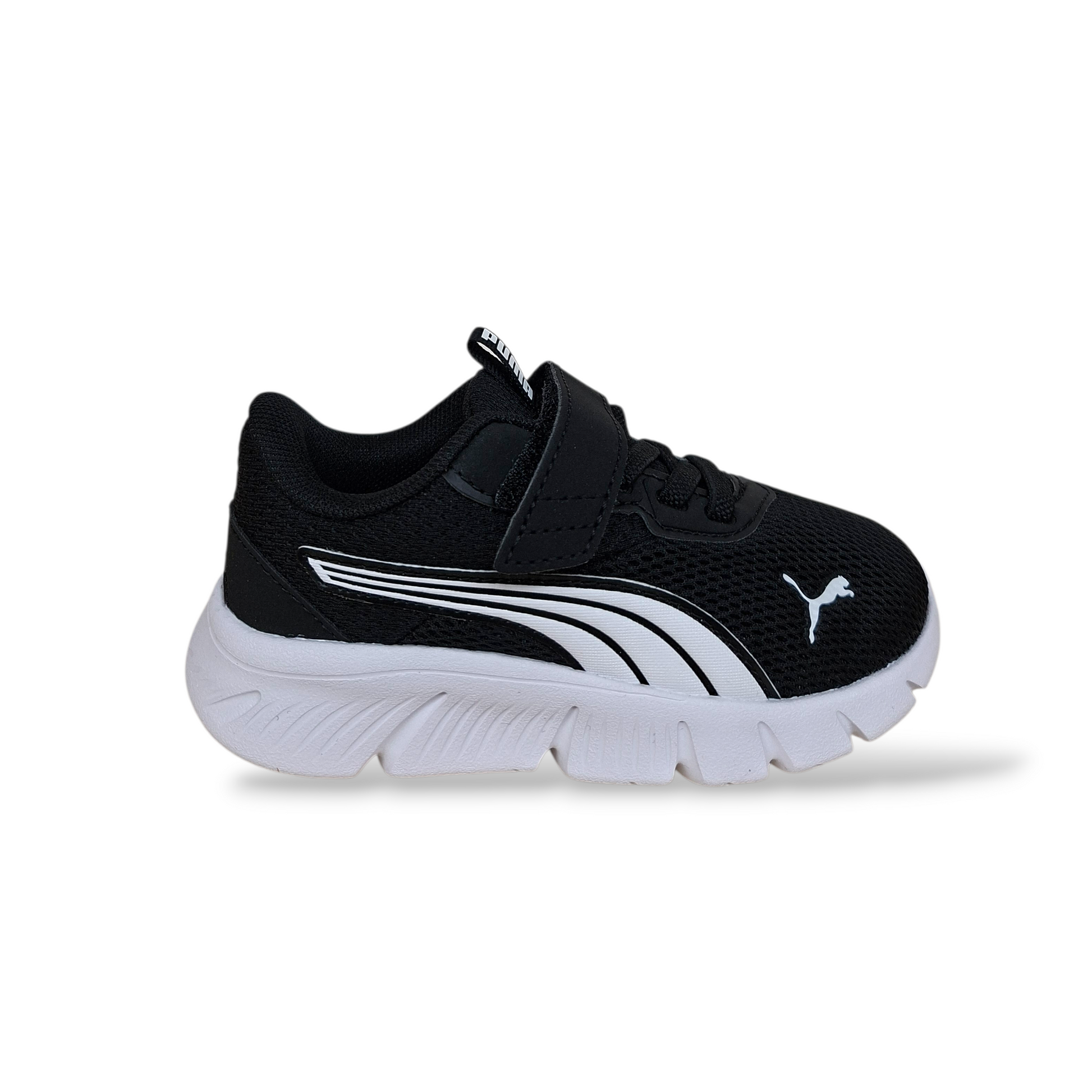 Sneakers-bambino-Puma-FlexFocus-nero-bianco-velcro-taglie-20-27-Scarpetteria-Gica-Trani
