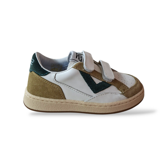 Sneakers bambino 2B12 Baby-Mini Play bianche beige verdone velcro Scarpetteria Gica Made in Italy
