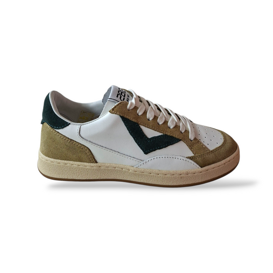 Sneakers bambino 2B12 Junior Play bianche beige verdone Scarpetteria Gica Made in Italy
