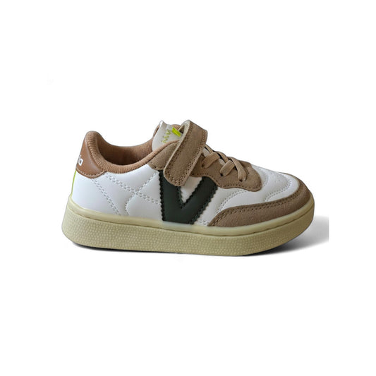 Sneakers bambino bianco pelle suede beige Victoria Oslo Scarpetteria Gica Trani
