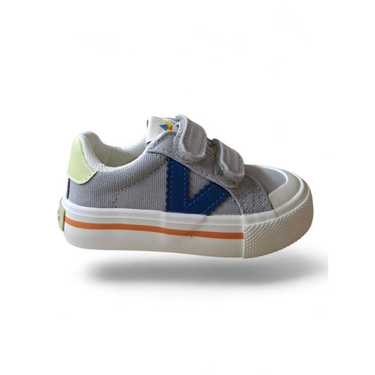 Sneakers bambino grigio blu giallo tela Victoria Tribu Scarpetteria Gica Trani
