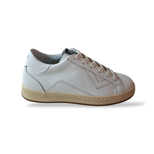 Sneakers bambino ragazzi 2B12 Junior Suprime bianche pelle laccio Scarpetteria Gica Made in Italy
