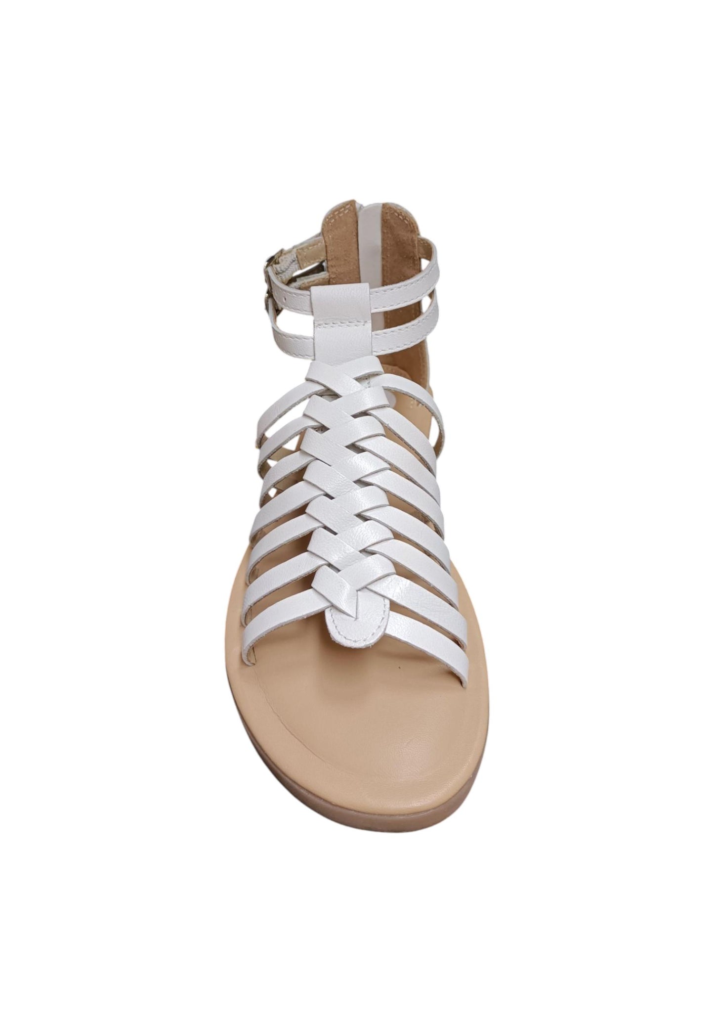 Sandalo bambina Gioseppo Onalaska bianco pelle fibbia comfort elegance