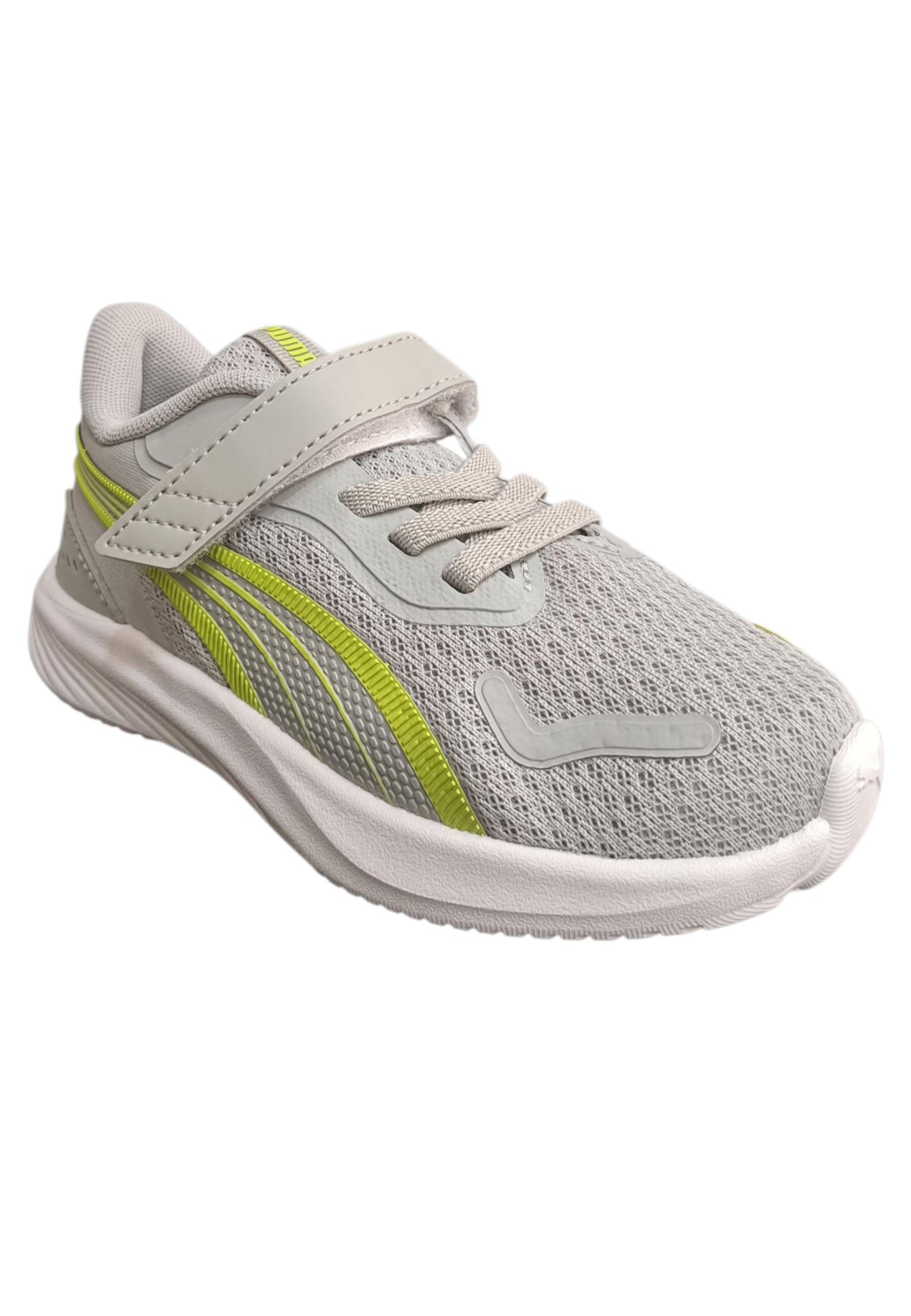 Sneakers Bambini Puma Pounce Lite Grigio Giallo - Scarpe Ginnastica Leggere