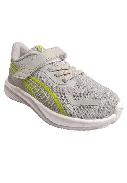 Sneakers Bambini Puma Pounce Lite Grigio Giallo - Scarpe Ginnastica Leggere
