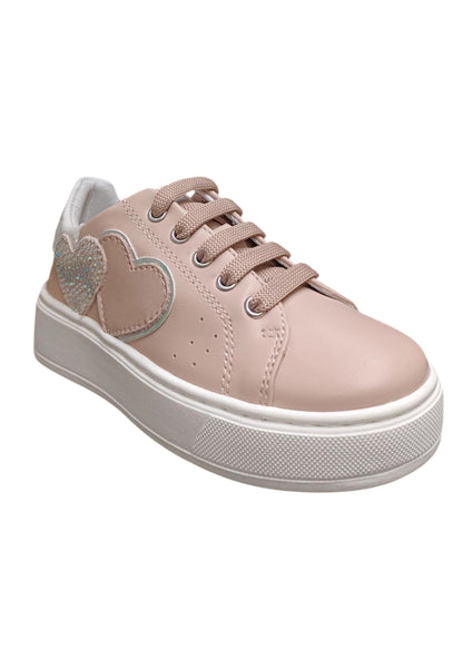 Scarpe sneakers Bambine e ragazze balducci kiab  rosa-argento laccio e zip laterale