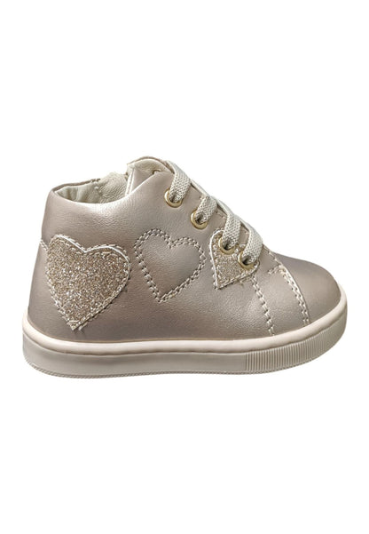 Scarpe sneakers bambina balducci cita  champagne-oro laccio e zip laterale