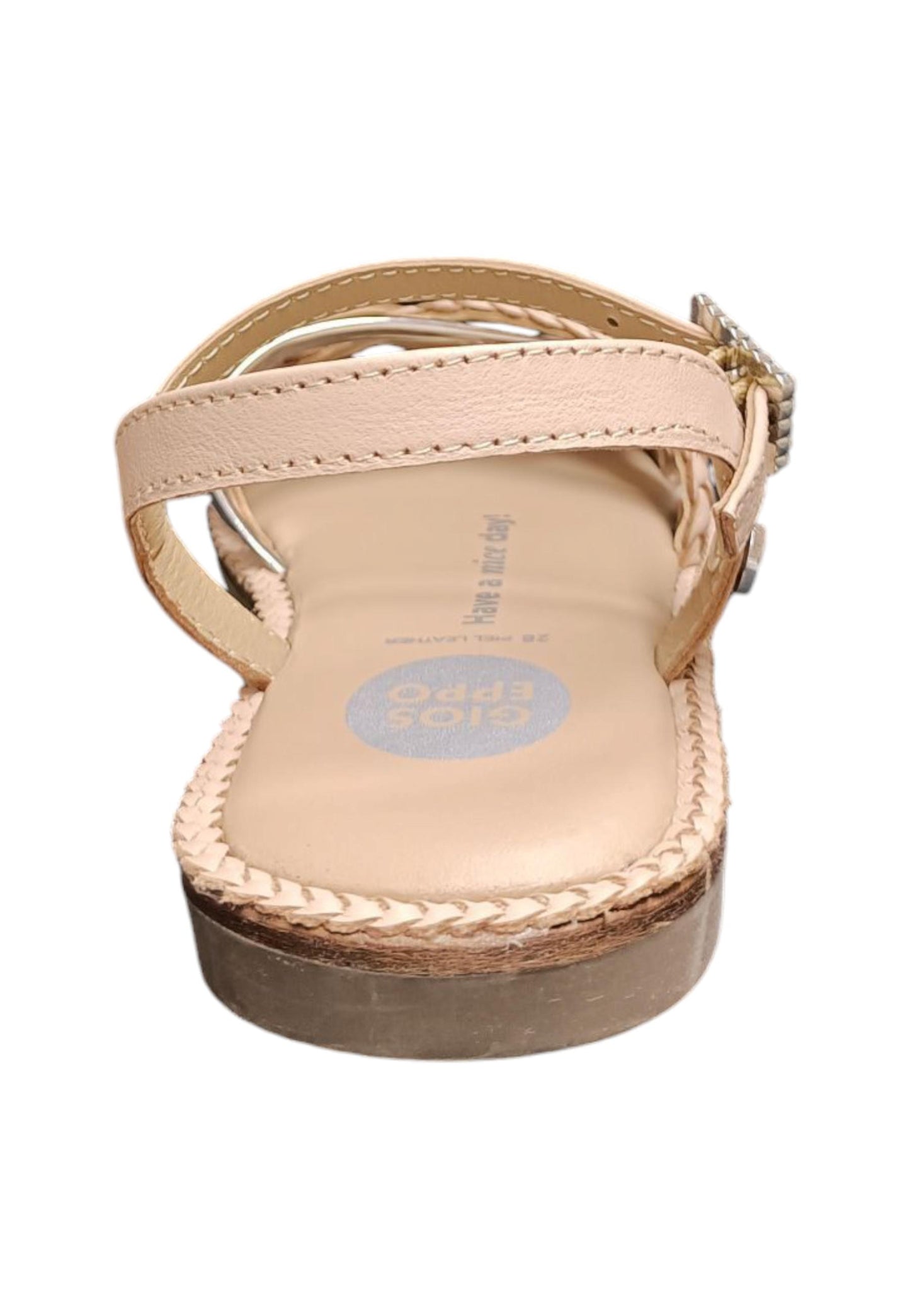 Sandalo bambina Gioseppo Medary nude pelle fibbia comfort elegance