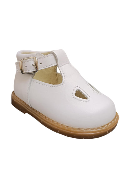 Scarpe occhi di bue-semiaperto Bambini panyno B2808  bianco fibia