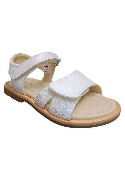 Sandalo bambina Balocchi Ponza bianco pelle - Sandalo da passeggio con velcro