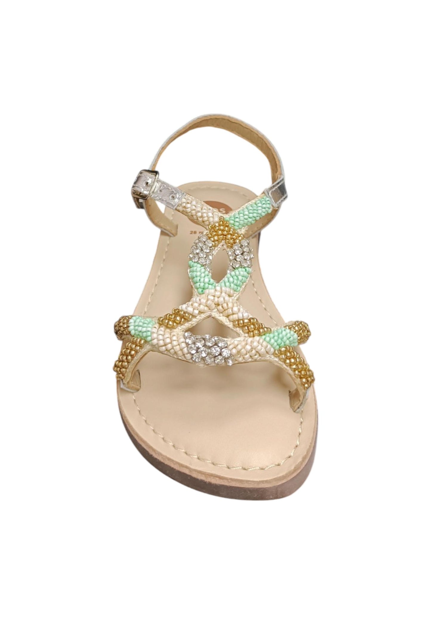 Sandalo bambina Gioseppo Komensky argento pelle fibbia comfort elegance