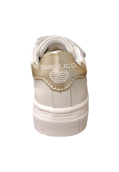 Scarpe sneakers Bambine e ragazze balducci BUTTER  bianco-oro velcro