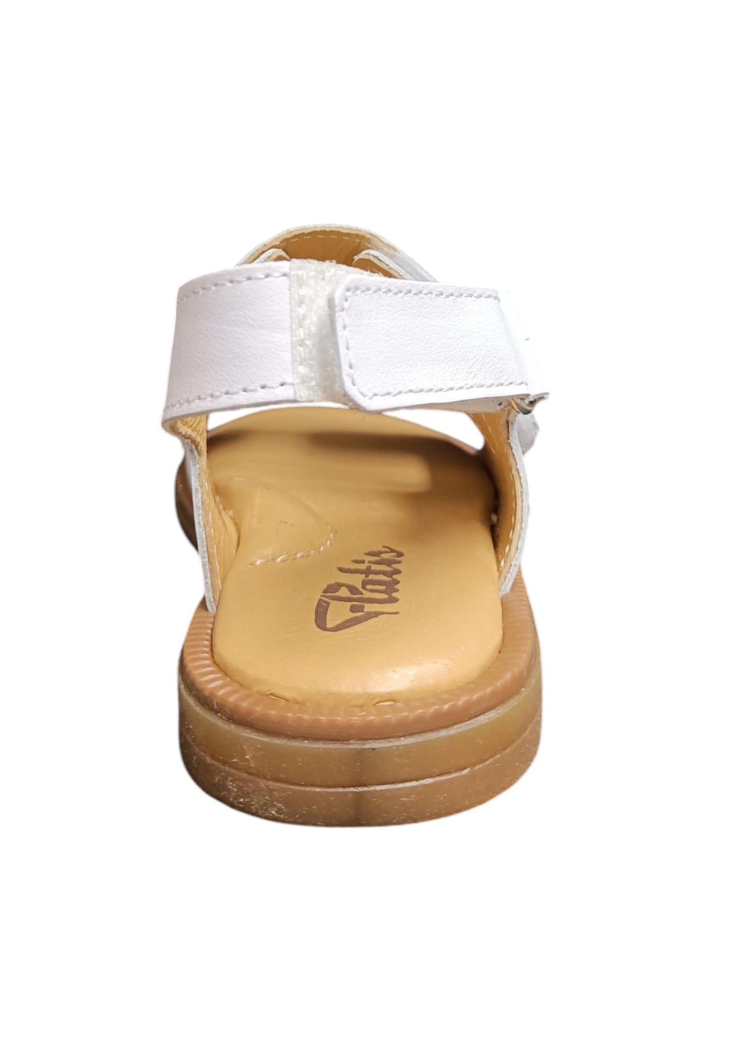 Sandalo bambino Platis Open Classic bianco pelle - Sandalo da passeggio con velcro