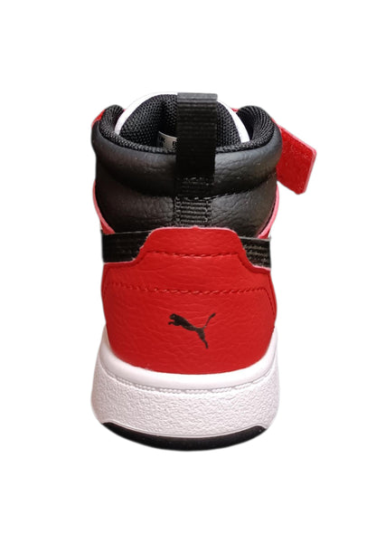 Puma Rebound Sneakers Bambino Ragazzo Bianco Rosso Nero - Scarpe Ginnastica Velcro