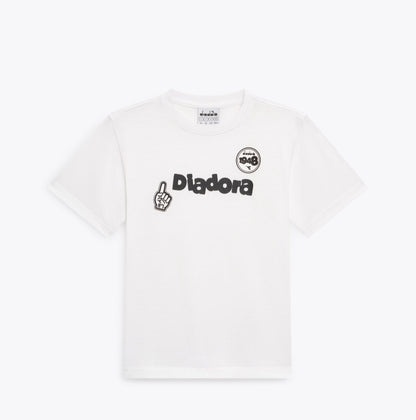 T-shirt Diadora Bambino Bianca con Logo - Collezione PE2026