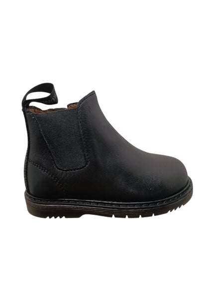 Stivaletti bambino Grunland Junior Nill nero pelle - Anfibi con zip laterale